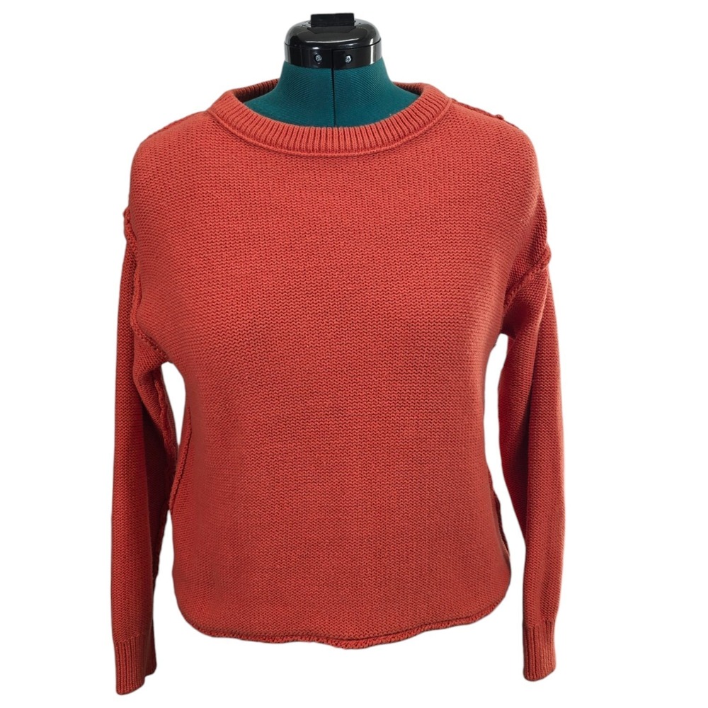 Chelsea & Theodore Womens Sweater‎ Size Large Orange Rolled Neck Long Sleeve